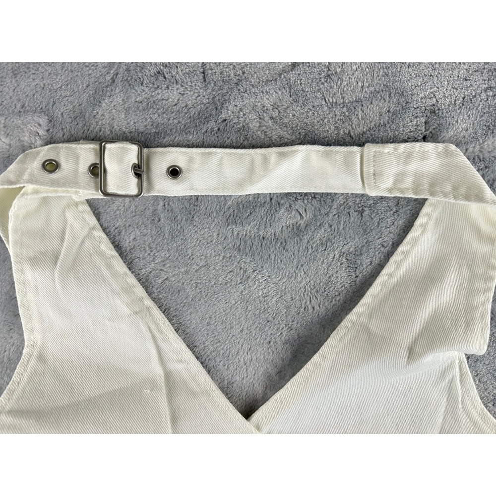 NWT Active USA Cream Denim Halter Vest Snap Front Crop Size L Western Chic - Picture 5 of 10